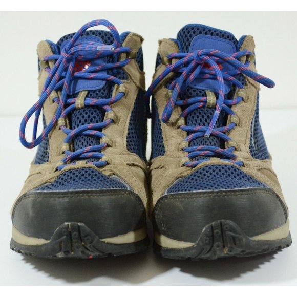 Columbia Waterproof Omni Grip Womens Sz 5 TechLite Hiking Trail Boots Brown Blue - Picture 2 of 11
